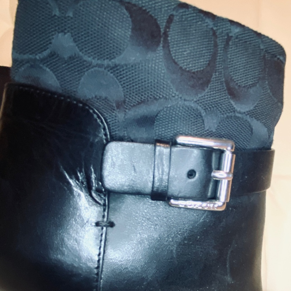 COACH Messina signature leather bootie stiletto sexy witchy heel with buckle - Picture 2 of 7